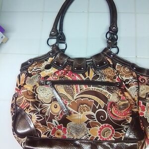 Chic Brown Patterned Shoulder Bag